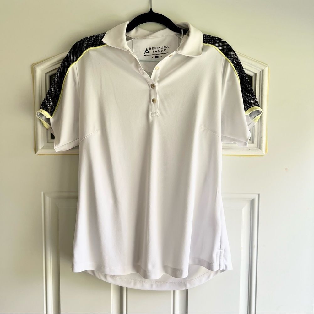 NWT Bermuda Sands Short Sleeve Emery White Golf Shirt in White